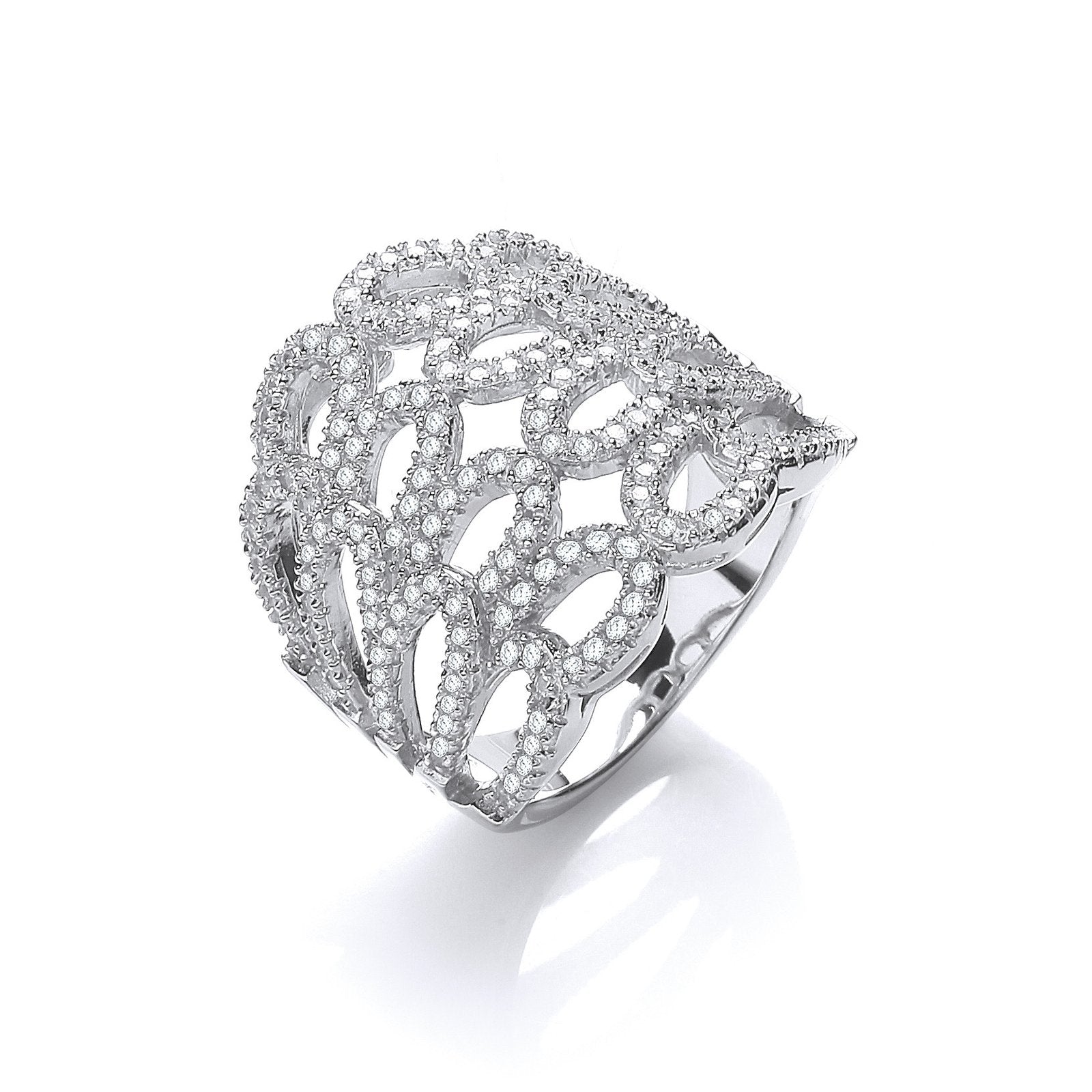 Micro Pave' Cubic Zirconia Fancy Ring - Fine Ring - Certified Authentic - Swiss Made – Luxury Jewellery by Imperial Ti